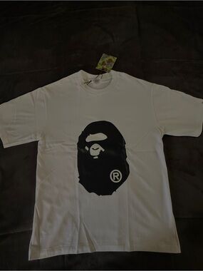 A Bathing Ape White Logo Graphic T-Shirt